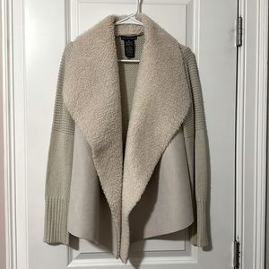 Chelsea and Theodore cream colored women’s cardigan, size medium